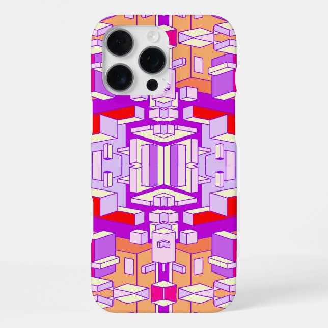 Coque iPhone Boîtier téléphonique violet, rouge et orange (Verso)