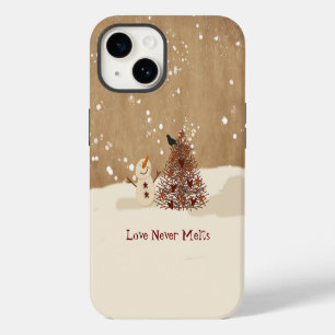 Coque Pour iPhone 14 Bonhomme de neige d'amour ne fond jamais