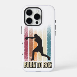 Coque iPhone 16 Pro "Born to Box" Art de boxe rétro