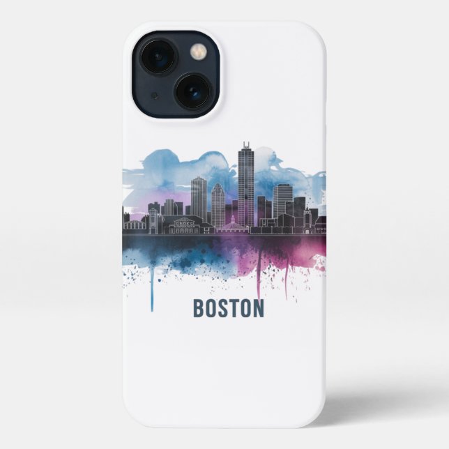 Coque iPhone Boston City Skyline, Boston Ma Skyline (Verso)