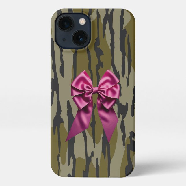 Coque iPhone Bottomland Camo féminin Cute rose Bow Ribbon (Verso)