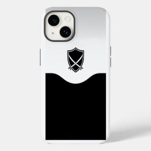 Coque Pour iPhone 14 Bouclier avec épées croisées argent et noir