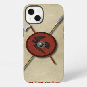 Etui iPhone 13 Bouclier et armes de corbeau Viking