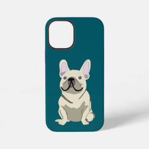 Coque iPhone 12 Mini Bouledogue Français crème,