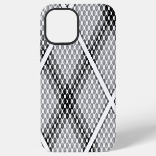 Coque iPhone 12 Pro Max Boules ou trous noirs à gris, carré croisé