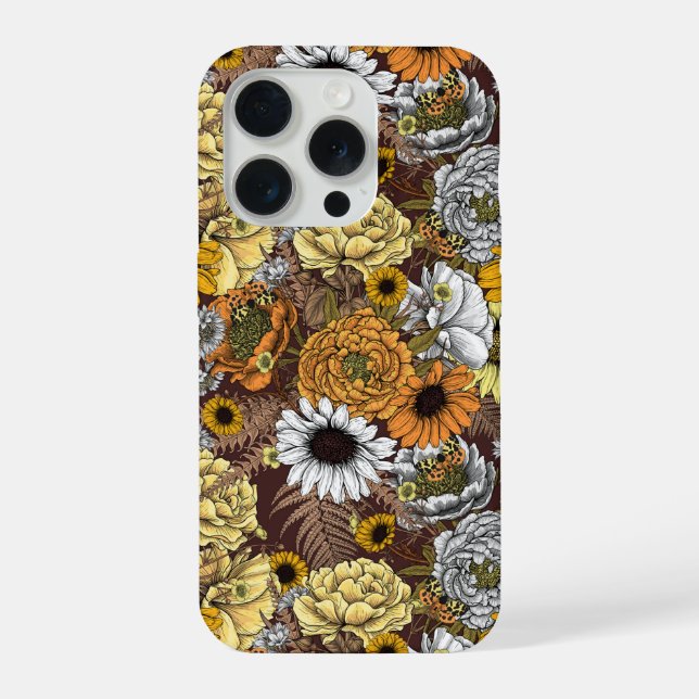 Coque iPhone Bouquet de fleurs - roses, pivoines, marguerites e (Verso)