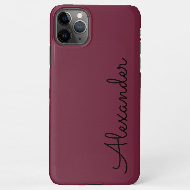 Coque iPhone Boutique personnalisée Maroon Berry manuscrite BUD (Dos)