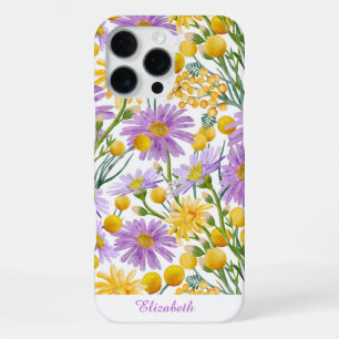 Coque iPhone 16 Pro Max Boutons De Billy Personnalisés Et Fleurs De Fleur 