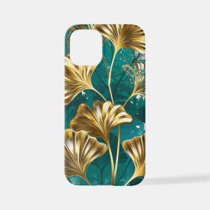 Coque iPhone 12 Mini Branche avec Feuilles d'or Ginko Biloba