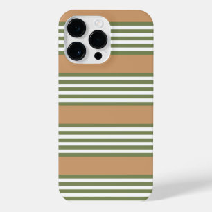 Coque Pour Pour iPhone 14 Pro Max Brayures vert olive et blanc motif avec bronze