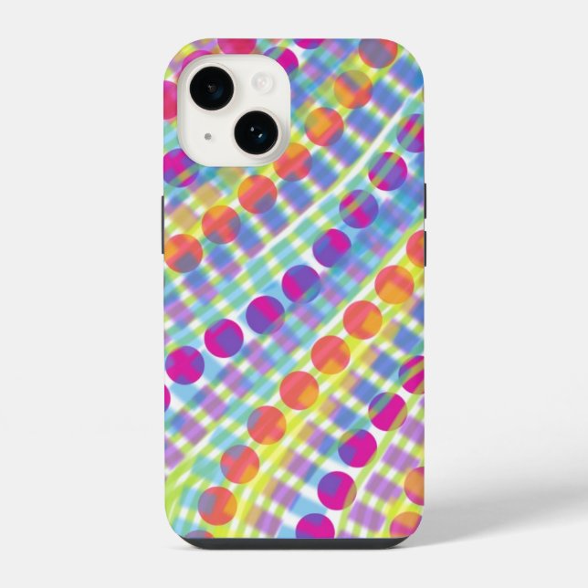 Coque iPhone Bright Circles Coque pour l'iPhone 14 (Verso)