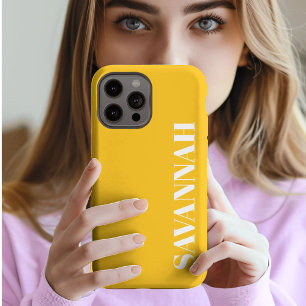 Etui iPhone 13 Pro Max Bright jaune nom personnalisé simple