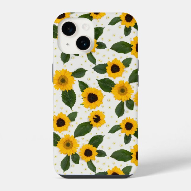 Coque iPhone Bright sunflower pattern (Verso)
