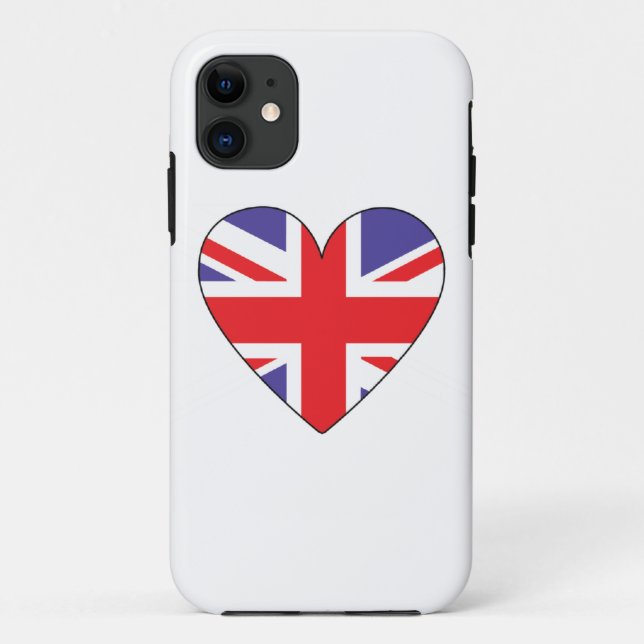 Coque iphone britannique de coeur (Dos)