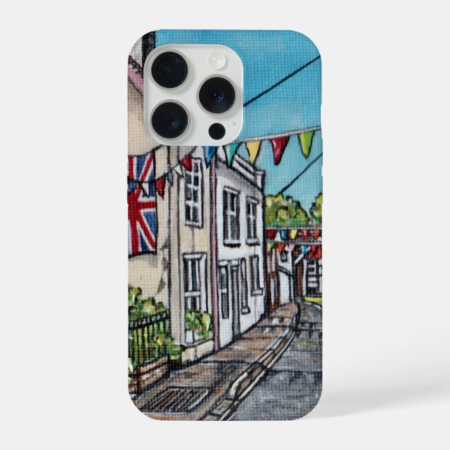Coque iPhone British Bunting Original Acrylic Painting (Verso)