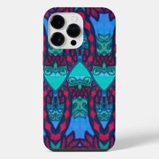 Coque Pour Pour iPhone 14 Pro Max Broderie Tribale Regard Hibou et Chat