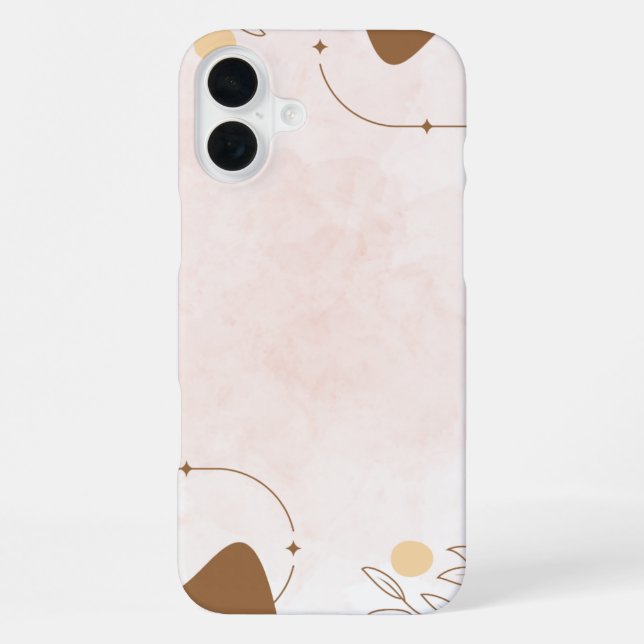 Coque iPhone Brown Cream Aesthetic Floral Linktree  | (Verso)