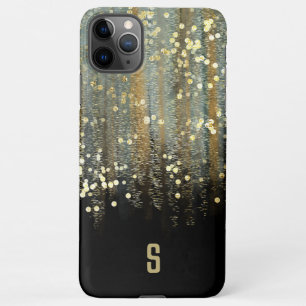 Coque iPhone 11Pro Max Brush Strokes et Confetti Dots avec Monogramme Or