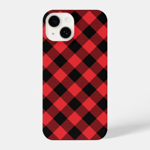Coque Pour iPhone 14 Buffalo Plaid Red Black Check