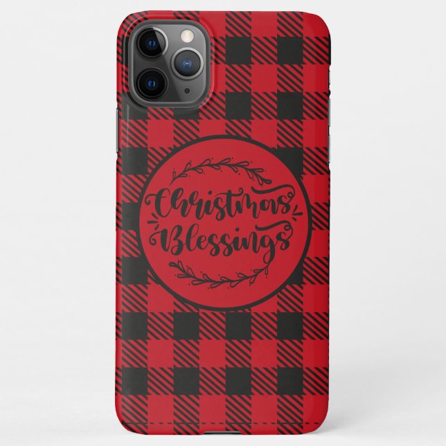 COQUE iPhone BUFFALO PLANTÉ NOËL ROUGE ET NOIR SALUANT (Dos)