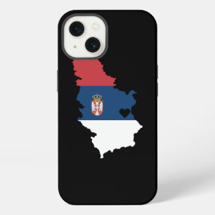 Etui iPhone 13 Cadeau Amour Serbie Fierté Serbe Cœur