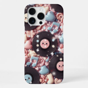 Coque iPhone 16 Pro Max Cadeau de musique disques vinyles pastel Kawaii mi