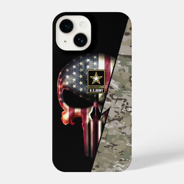 Coque iPhone Cadeau Pour Amateur De Crâne Militaire Vétéran Sol (Verso)