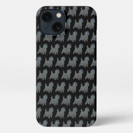 Etui iPhone 13 Cairn Terrier Chien mignon Silhouette Grille Noir