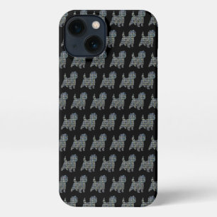 Etui iPhone 13 Cairn Terrier Chien mignon Silhouette Grille Noir
