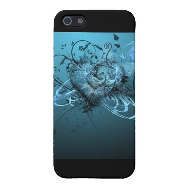 COQUE iPhone CAISSE BLEUE D'IPOD DE COEUR (Dos)