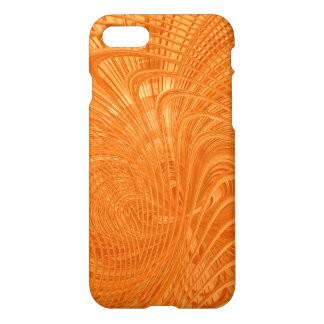 Coque iPhone 7 Caisse orange élégante d'art abstrait