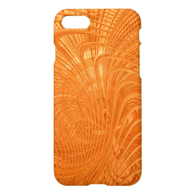 Coque iPhone Caisse orange élégante d'art abstrait (Dos)