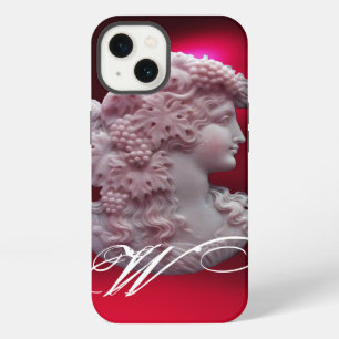 ETUI iPhone 13 CAMEO ANTIQUE, DAME AVEC RAISINS ET VIGNES