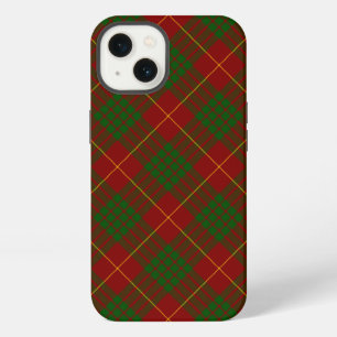 Etui iPhone 13 Cameron tartan rouge vert carreaux