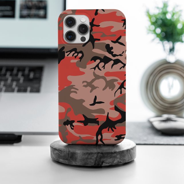 Coque iPhone Camouflage rouge et Brown, Armée (Créateur téléchargé)