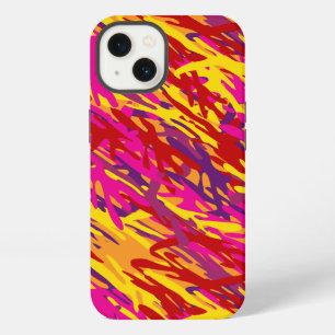 Etui iPhone 13 Camouflage rouge et jaune