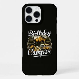 Coque iPhone 16 Pro Max Camping de campeur d'anniversaire
