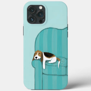 Etui iPhone 13 Pro Max Canapé Heureux Chien   Mignon Beagle   Amusant Art