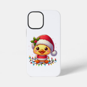 Coque iPhone 12 Mini Canard de Noël mignon dessin animé Père Noël-68362