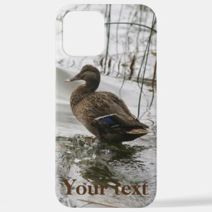 Coque iPhone 12 Pro Max Canard gris sur la nuit du lac