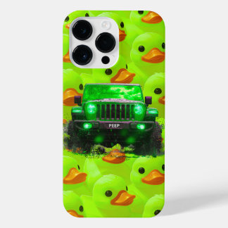 Coque Pour Pour iPhone 14 Pro Max Canards verts à chaux avec un Camion vert 4x4