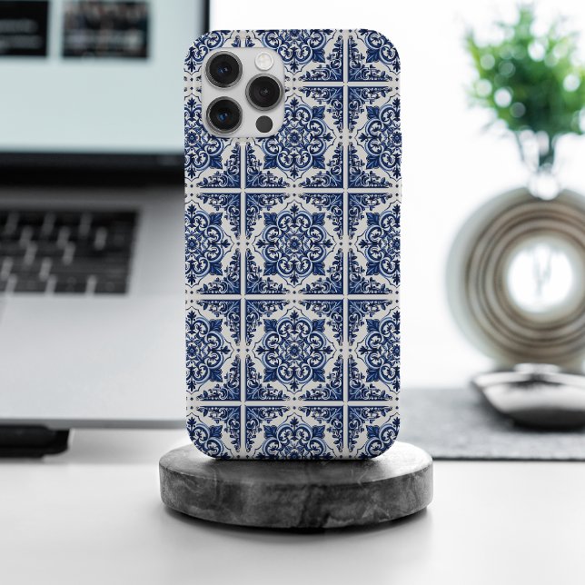 Coque iPhone Carrelage méditerranéen, Portugais, Azulejo, Majol (Créateur téléchargé)
