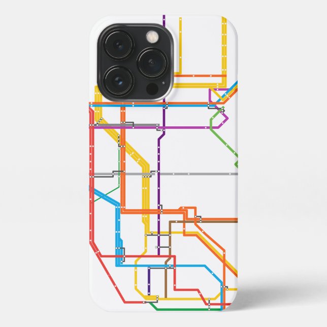 Coque iPhone Carte du métro de la ville (Verso)