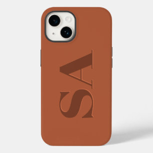 Coque Pour iPhone 14 Cas moderne en terre cuite initiale minimale conte