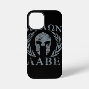 Coque iPhone 12 Mini Casque Grunge Spartan Molon Labe