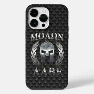 Coque Pour Pour iPhone 14 Pro Max Casque spartiate Molon Labe Laurier