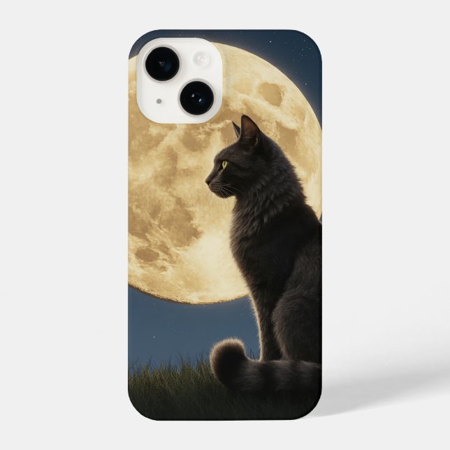 Coque iPhone cat and moon phone case (Verso)
