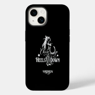 Coque Pour iPhone 14 Cavalier cowgirl tête haute talons bas amoureuse d