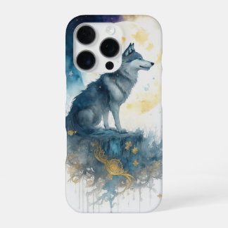 Coque iPhone 16 Pro Celestial Wolf Night Sky Gold Filigree iPhone 16 P