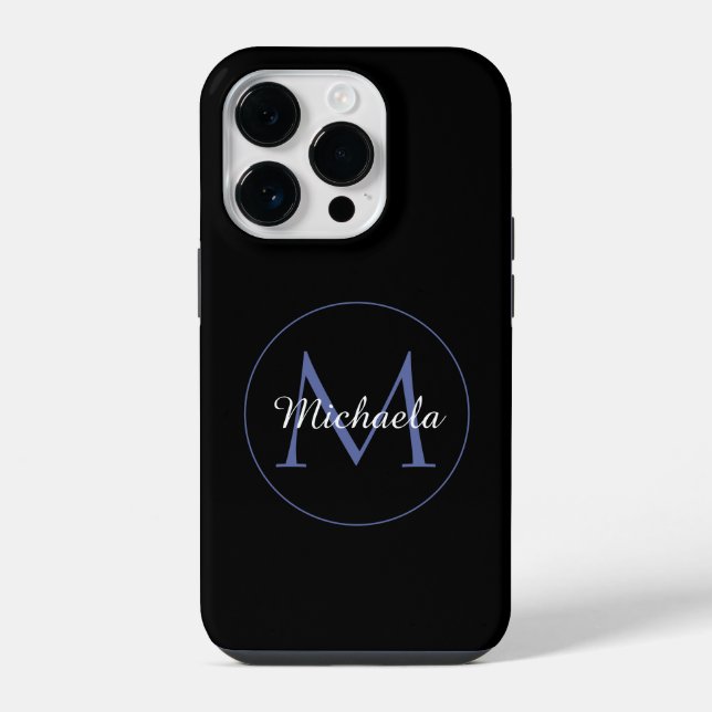 Coque iPhone Cercle minimal moderne nom initial monogramme mode (Verso)